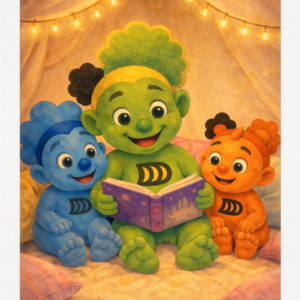 En varm poster från Duddaloos som sprider lugn, gemenskap och trygghet i barnrummet.