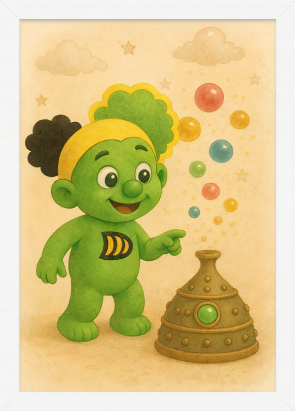 En lekfull och varm poster från Duddaloos som sprider glädje och livfull energi i barnrummet.